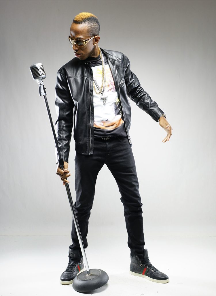 Portah studio portrait with microphone